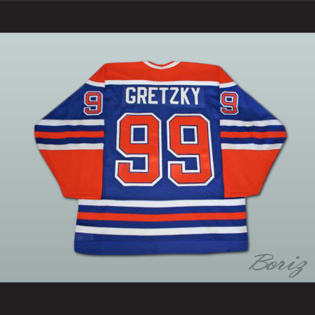 Wayne Gretzky 99 Edmonton Oilers WHA Defunct Team Blue Hockey Jersey